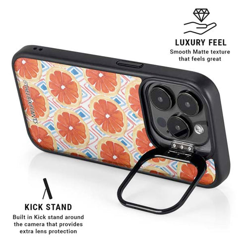 Bouffants and Broken Hearts Citrus Geo iPhone 16 Pro Kickstand Case